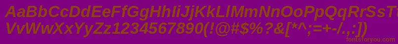 ArimoBoldItalic Font – Brown Fonts on Purple Background