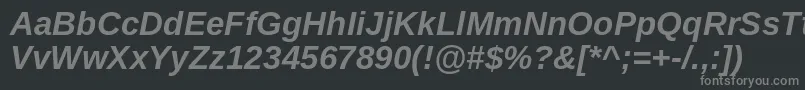 Czcionka ArimoBoldItalic – szare czcionki na czarnym tle