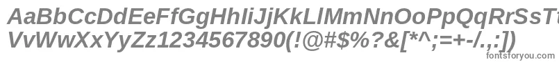 フォントArimoBoldItalic – 白い背景に灰色の文字