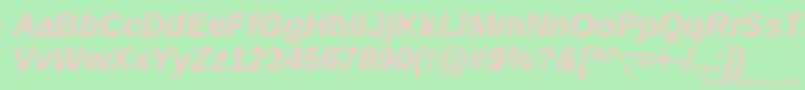 ArimoBoldItalic Font – Pink Fonts on Green Background