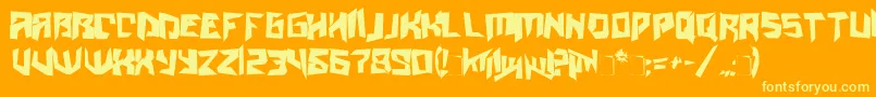 Amazoostrovcrazy Font – Yellow Fonts on Orange Background