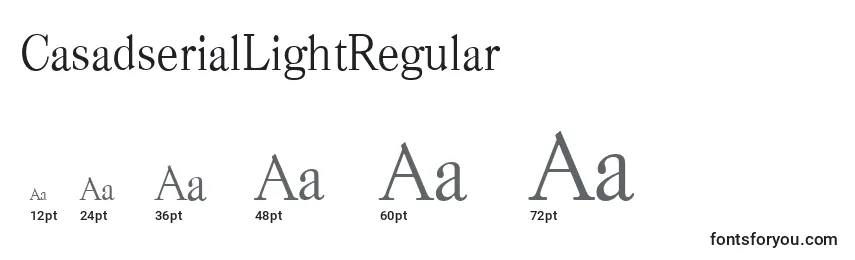 Размеры шрифта CasadserialLightRegular