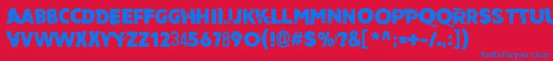 Cut ffy Font – Blue Fonts on Red Background