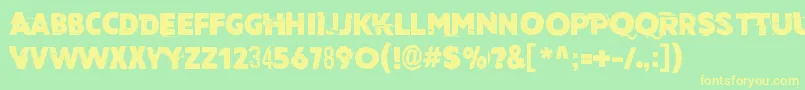 Cut ffy Font – Yellow Fonts on Green Background
