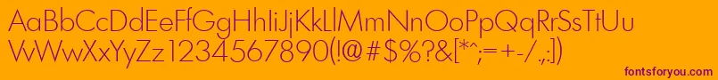 LimerickserialXlightRegular Font – Purple Fonts on Orange Background