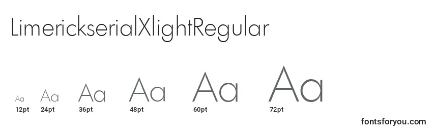 Размеры шрифта LimerickserialXlightRegular