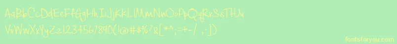 CashewAppleAle Font – Yellow Fonts on Green Background