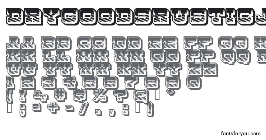 DryGoodsRusticJl-fontti – aakkoset, numerot, erikoismerkit