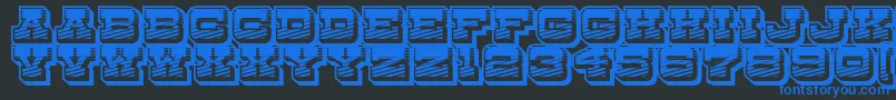 フォントDryGoodsRusticJl – 黒い背景に青い文字