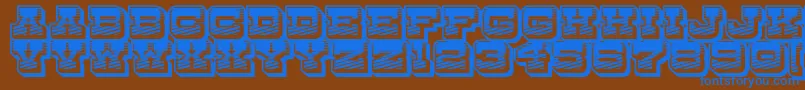 フォントDryGoodsRusticJl – 茶色の背景に青い文字