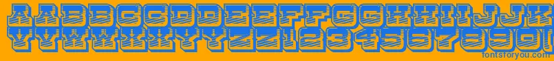 DryGoodsRusticJl Font – Blue Fonts on Orange Background