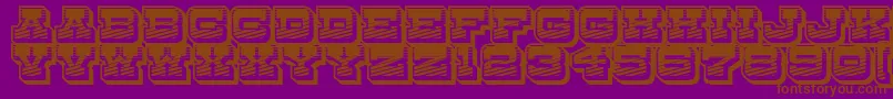 フォントDryGoodsRusticJl – 紫色の背景に茶色のフォント