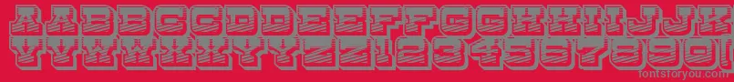 Fonte DryGoodsRusticJl – fontes cinzas em um fundo vermelho