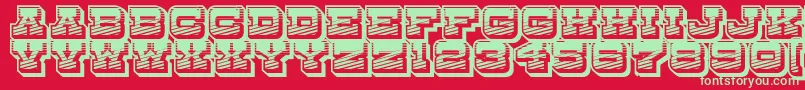 DryGoodsRusticJl-fontti – vihreät fontit punaisella taustalla