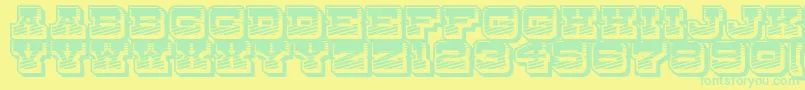 フォントDryGoodsRusticJl – 黄色い背景に緑の文字