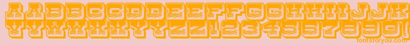 DryGoodsRusticJl-Schriftart – Orangefarbene Schriften auf rosa Hintergrund