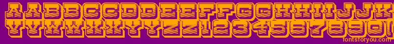 DryGoodsRusticJl-Schriftart – Orangefarbene Schriften auf violettem Hintergrund