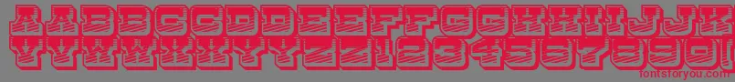 フォントDryGoodsRusticJl – 赤い文字の灰色の背景