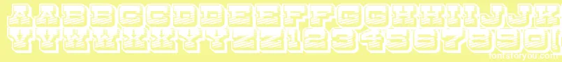 DryGoodsRusticJl-fontti – valkoiset fontit keltaisella taustalla