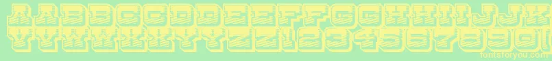 DryGoodsRusticJl-fontti – keltaiset fontit vihreällä taustalla