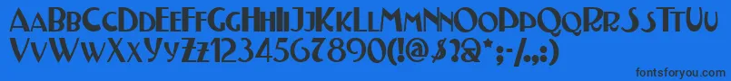 フォントTestn – 黒い文字の青い背景