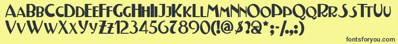 Testn-fontti – mustat fontit keltaisella taustalla