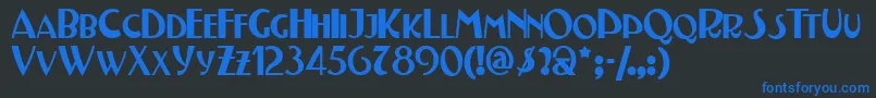 フォントTestn – 黒い背景に青い文字