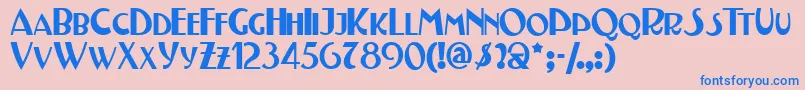 フォントTestn – ピンクの背景に青い文字