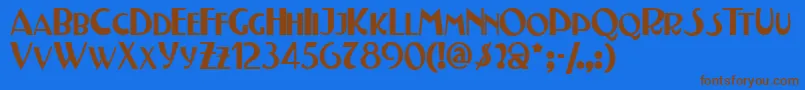 Testn Font – Brown Fonts on Blue Background