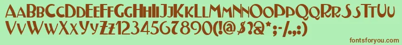 Шрифт Testn – коричневые шрифты на зелёном фоне