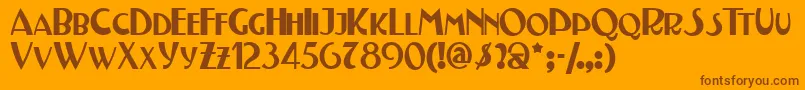 Шрифт Testn – коричневые шрифты на оранжевом фоне