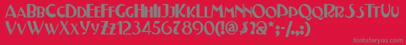 フォントTestn – 赤い背景に灰色の文字