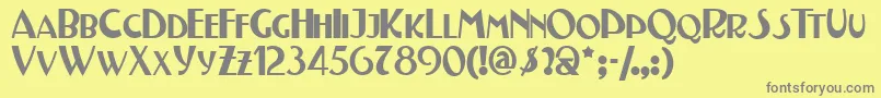 フォントTestn – 黄色の背景に灰色の文字