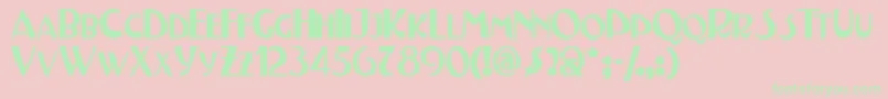 フォントTestn – ピンクの背景に緑の文字