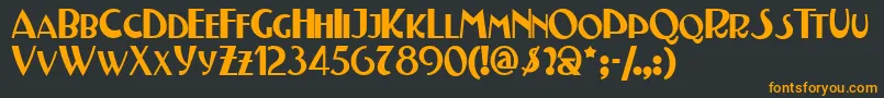 フォントTestn – 黒い背景にオレンジの文字