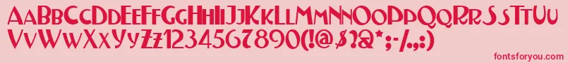 フォントTestn – ピンクの背景に赤い文字