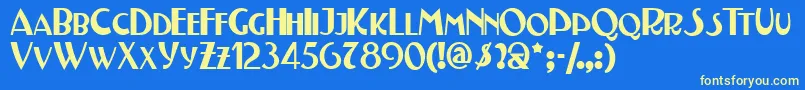Testn Font – Yellow Fonts on Blue Background