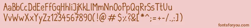Saiba mais sobre a fonte SebastianInformal Fonte SebastianInformal – fontes marrons em um fundo rosa