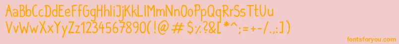 SebastianInformal Font – Orange Fonts on Pink Background
