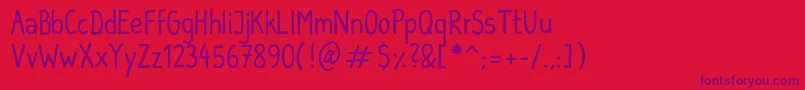 SebastianInformal Font – Purple Fonts on Red Background