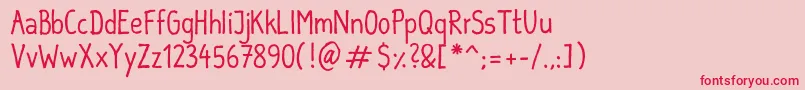 SebastianInformal Font – Red Fonts on Pink Background