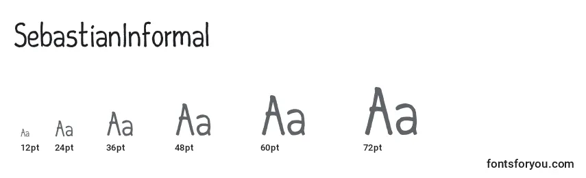 SebastianInformal Font Sizes