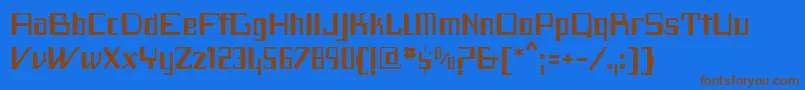 F2TecnocraticaFfp Font – Brown Fonts on Blue Background