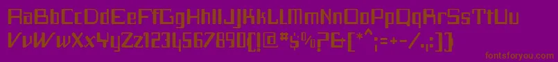 F2TecnocraticaFfp-Schriftart – Braune Schriften auf violettem Hintergrund