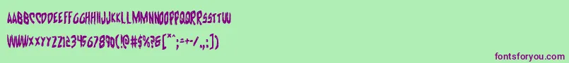 Cyruscond Font – Purple Fonts on Green Background