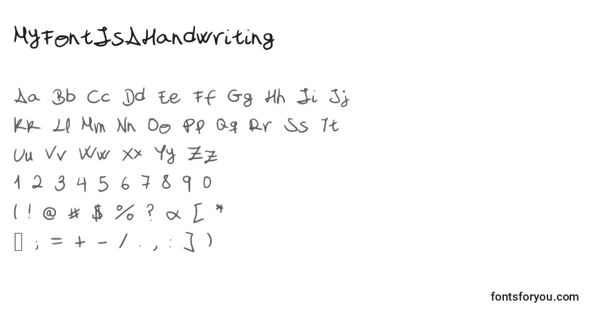 MyFontIsAHandwriting Font – alphabet, numbers, special characters