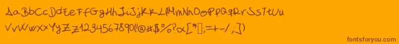 Шрифт MyFontIsAHandwriting – коричневые шрифты на оранжевом фоне