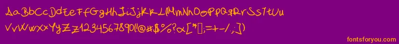 Шрифт MyFontIsAHandwriting – оранжевые шрифты на фиолетовом фоне