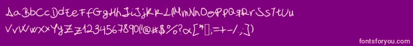 MyFontIsAHandwriting Font – Pink Fonts on Purple Background