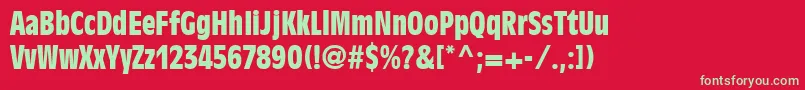 フォントAntiqueOliveLtBoldCondensed – 赤い背景に緑の文字